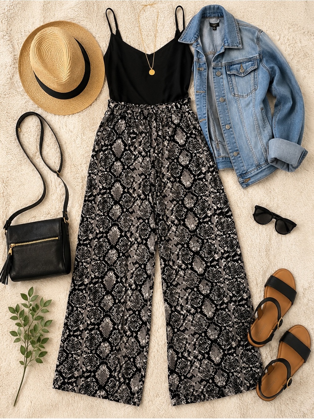LulaRoe Dianne Paperbag waist wide leg pants.